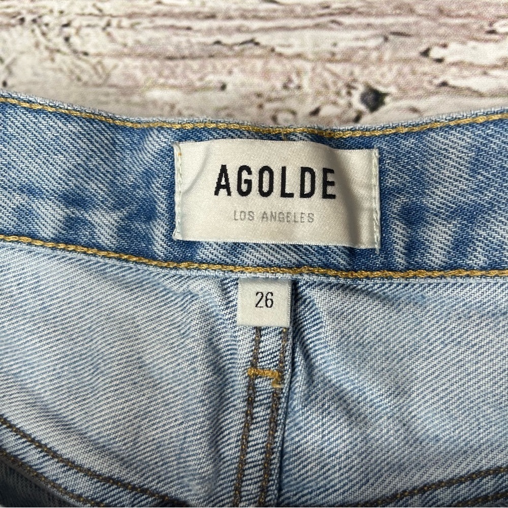 Agolde Distressed Parker Denim Shorts Size 26 - Picture 2 of 14